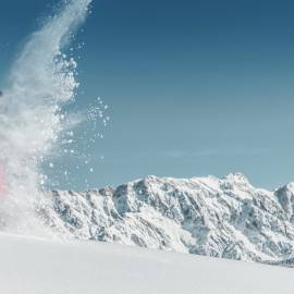  Winter landscape in Salzburger Land with snow-covered mountains