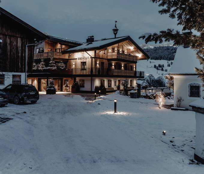 Hotel view from outside in winter